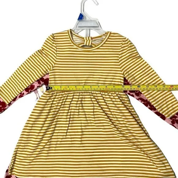 Member's Mark Girls' 2 Pack Dress Red Floral/Stripe Size 2T - Picture 13 of 15
